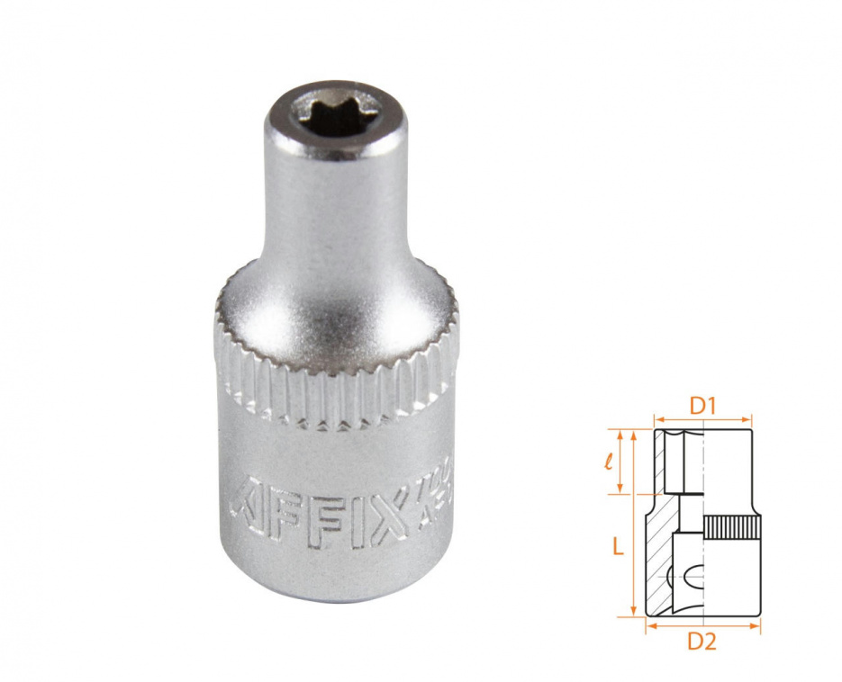 Головка торцевая TORX Е-стандарт 1/4", E4 AFFIX AF00023004